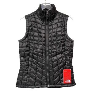 North Face Womens Thermoball Trek Quilted Puffer Full Zip Vest Size S NWT Black